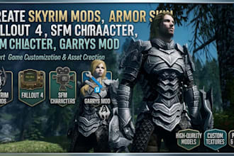 create skyrim mods, armor skins, fallout 4, sfm character, garrys mod