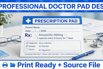 design modern doctor prescription pad and letterhead