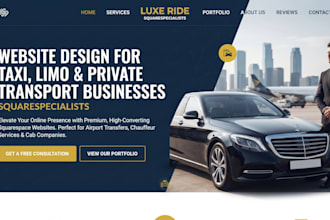 design squarespace taxi, limo, private drive airport transfer website