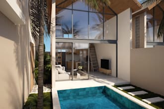 be your architect for modern tropical villa design rendering