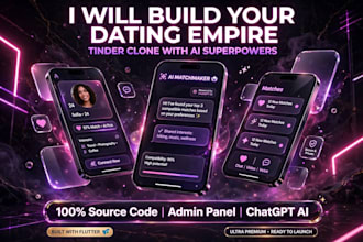 develop premium flutter dating app with ai chat and admin panel