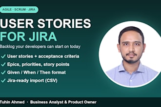 write user stories and acceptance criteria for jira