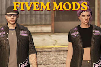make custom fivem ped, fivem clothing, custom clothing, chains, eup, 3d modei gt