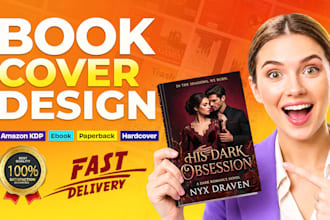 design eye catching fantasy book cover, romance book cover and amazon kdp cover