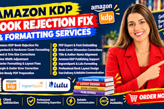 do fix resize book cover, fix rejected book for amazon kdp book formatting
