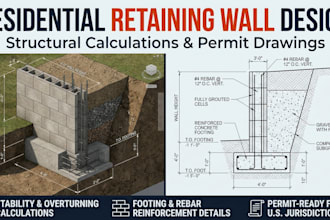 design residential retaining walls with structural calculations