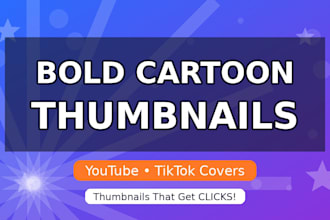 design youtube thumbnail cartoon thumbnail design for tiktok kids videos