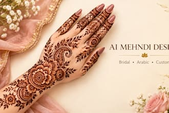 create unique ai bridal and arabic mehndi designs