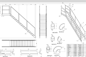 draft steel fabrication drawing, structural sheet metal framing, millwork shop