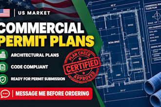 draw commercial renovation permit plans retail restaurant layout