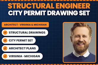 do structural engineer city permit drawing set as architect in virginia michigan