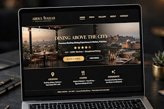create luxury restaurant and cafe website design for multan