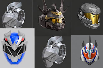 create custom 3d printable cosplay helmet masks and header in stl