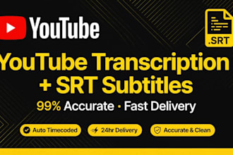 transcribe youtube video to text and made srt file