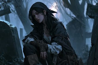 draw a horror character illustration