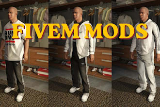 do custom fivem ped, fivem clothes, custom ped chains, props for gta v fivem