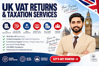 prepare and submit UK vat return and hmrc vat registration