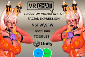 do custom 3d vrchat avatar, vrc avatar, vr character, furry nsfw avatar, anime