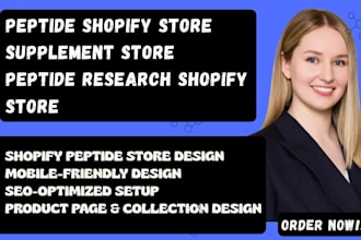 design shopify peptide store and research shopify peptide website