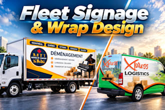 design box truck wrap, fleet signage, moving truck graphics and billboard design
