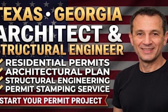 do texas georgia permit drawing plan and stamp as architect structural engineer
