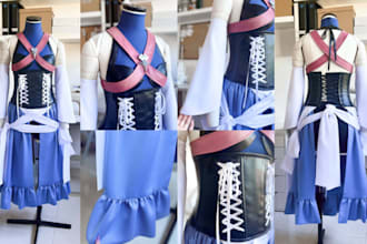 sew custom anime or game character cosplay outfit, cosplay uniform commission