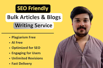 write bulk content, bulk blogs, and bulk SEO articles