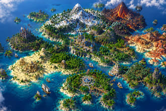 create custom minecraft maps, fantasy worlds, terrain, survival, lobbies and hub