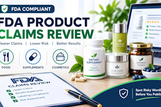 review fda product claims for food, supplements, and cosmetic listings