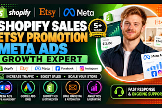 boost shopify sales with meta ads, etsy promotion, shopify marketing