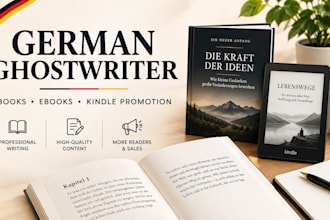 be your german ghostwriter for your book or ebook, german kindle book promotion