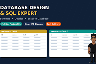design your database schema and write sql queries that work