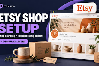 help set up your etsy shop with branding and product listings