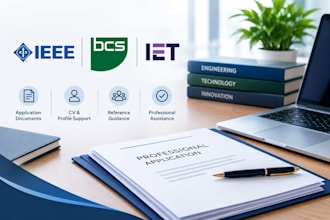 assist with ieee bcs and iet professional application documents and references