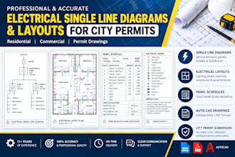 electrical single line diagrams and layouts for city permits