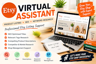 be your etsy virtual assistant for product listing and SEO