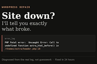 fix your broken or down wordpress site
