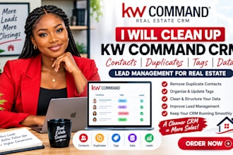 clean up kw command CRM contacts duplicates data lead management for real estate