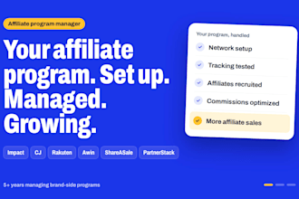 set up and manage your affiliate program on impact, cj, awin and rakuten