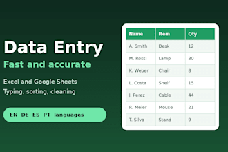 do data entry and organize your spreadsheets