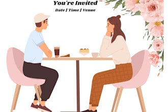 design aesthetic cafe date and save the date invitation