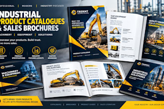 design industrial product catalogues, machinery and equipment sales brochures