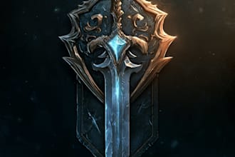 draw unique and detailed fantasy logo illustration