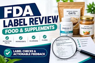 review your food and supplement labels for fda compliance