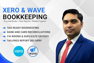 do xero and wave bookkeeping, clean up, bank reconciliation