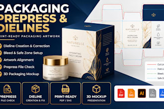 fix packaging dielines and prepare print ready artwork