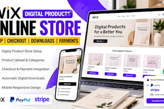 setup  wix digital product store with checkout downloads and payment integration