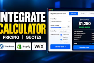 add calculator to wordpress shopify wix for pricing and quotes