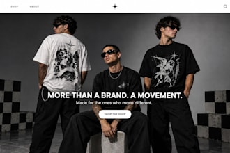 design streetwear website, y2k website, clothing website,