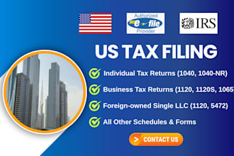 prepare and efile us tax return form 1040, 1120, 1065 and 5472